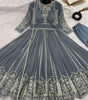 Women's Faux Georgette Embroidered Sequence Work Anarkali Kurti Gown with Net Dupatta (BLACKLUXE CRAFTS) - BLACKLUXECRAFTS