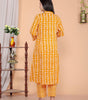 Women's Cotton Floral Printed Mandarin Collar A-Line Kurti with Pant (Orange) (BLACKLUXE CRAFTS) - BLACKLUXECRAFTS