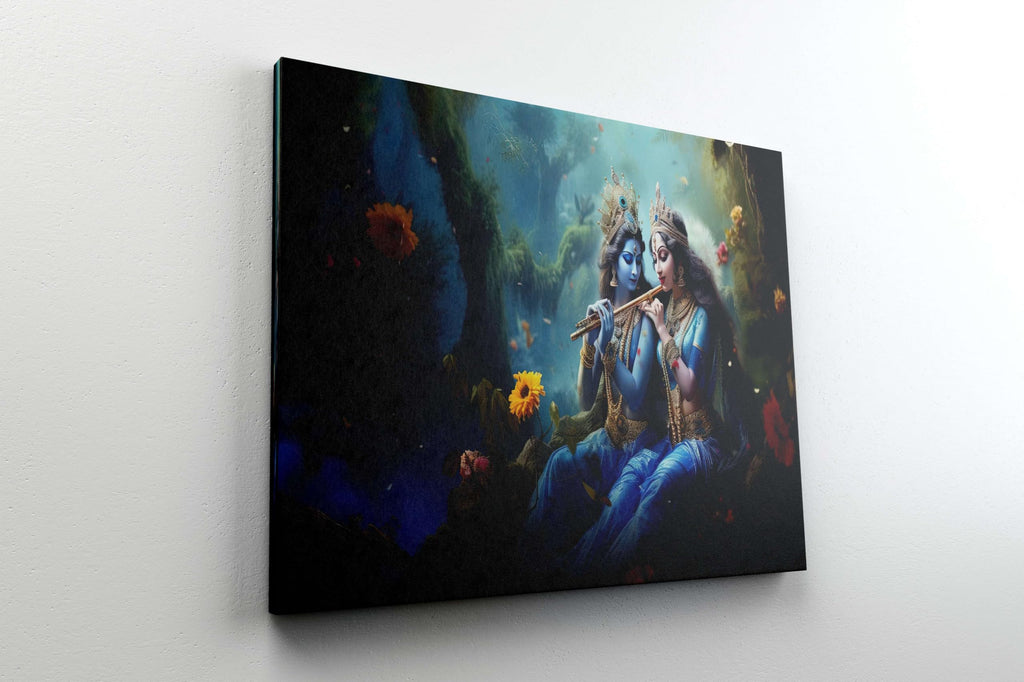 BLACKLUXE LIFESTYLE LTD Radha Krishna Paintings For Wall Decoration With Frame Canvas Painting For Living Room Bedroom Home Office & Hotels - BLACKLUXECRAFTS