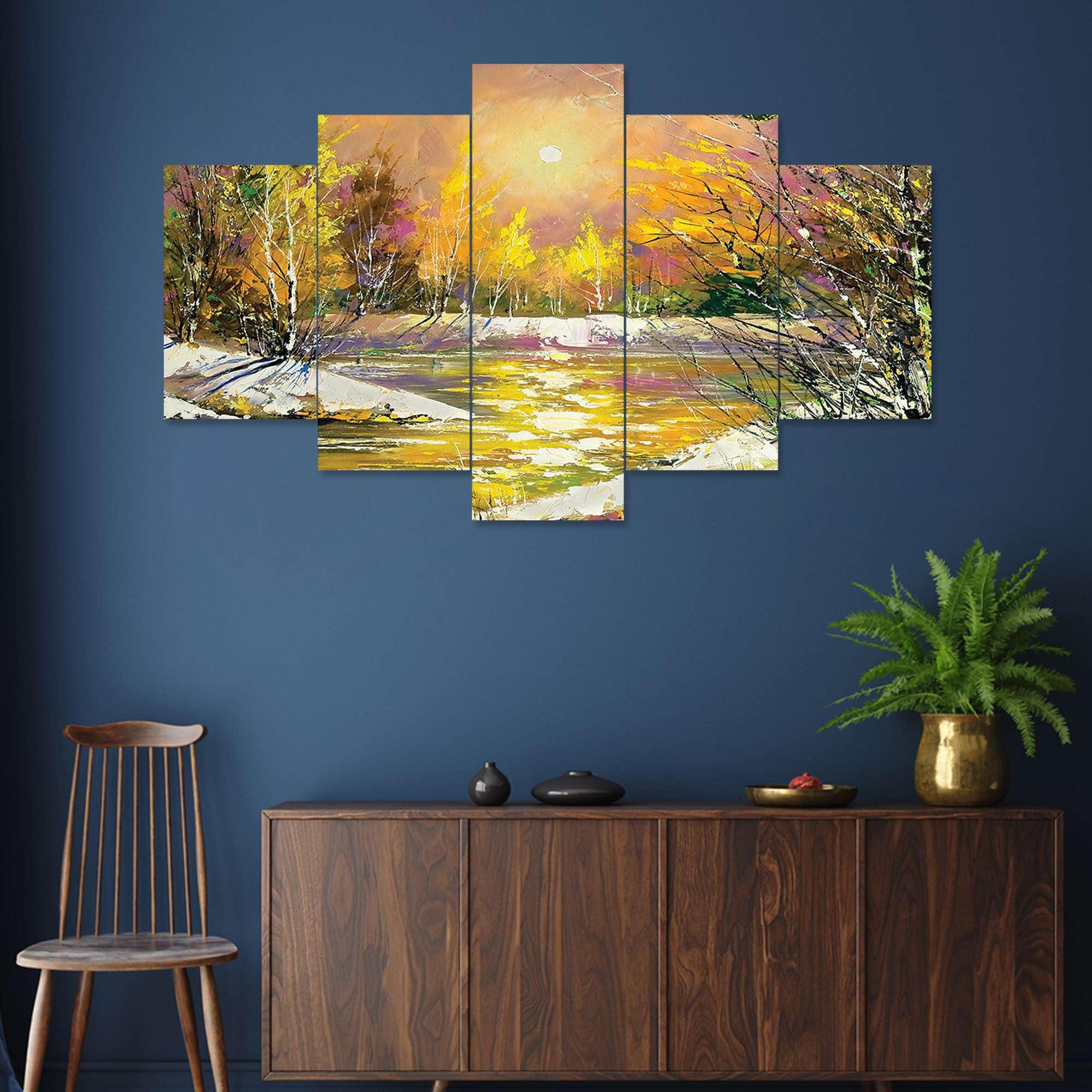 BLACKLUXE LIFESTYLE LTD Set of Five MDF Framed 3D Wall Painting for Home Decoration, Big Size Painting for Living Room, Bedroom (17x30 inches) WE 44 - BLACKLUXECRAFTS
