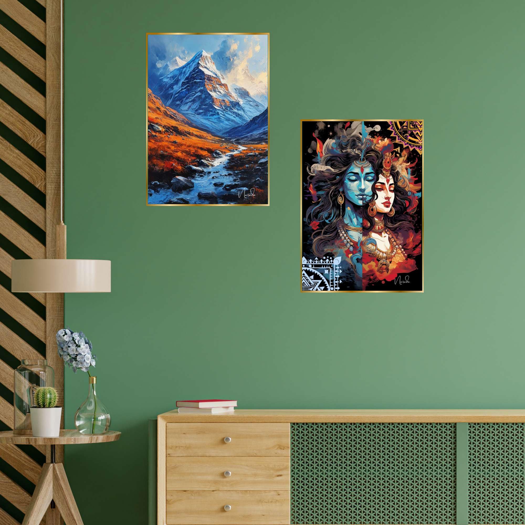 BLACKLUXE LIFESTYLE LTD Set of Two Wall Paintings for Wall Dacoration Golden Framed Wall Paintings for Living Room & Bedroom Wall Art for Home Decoration & Office Wall Décor - BLACKLUXECRAFTS