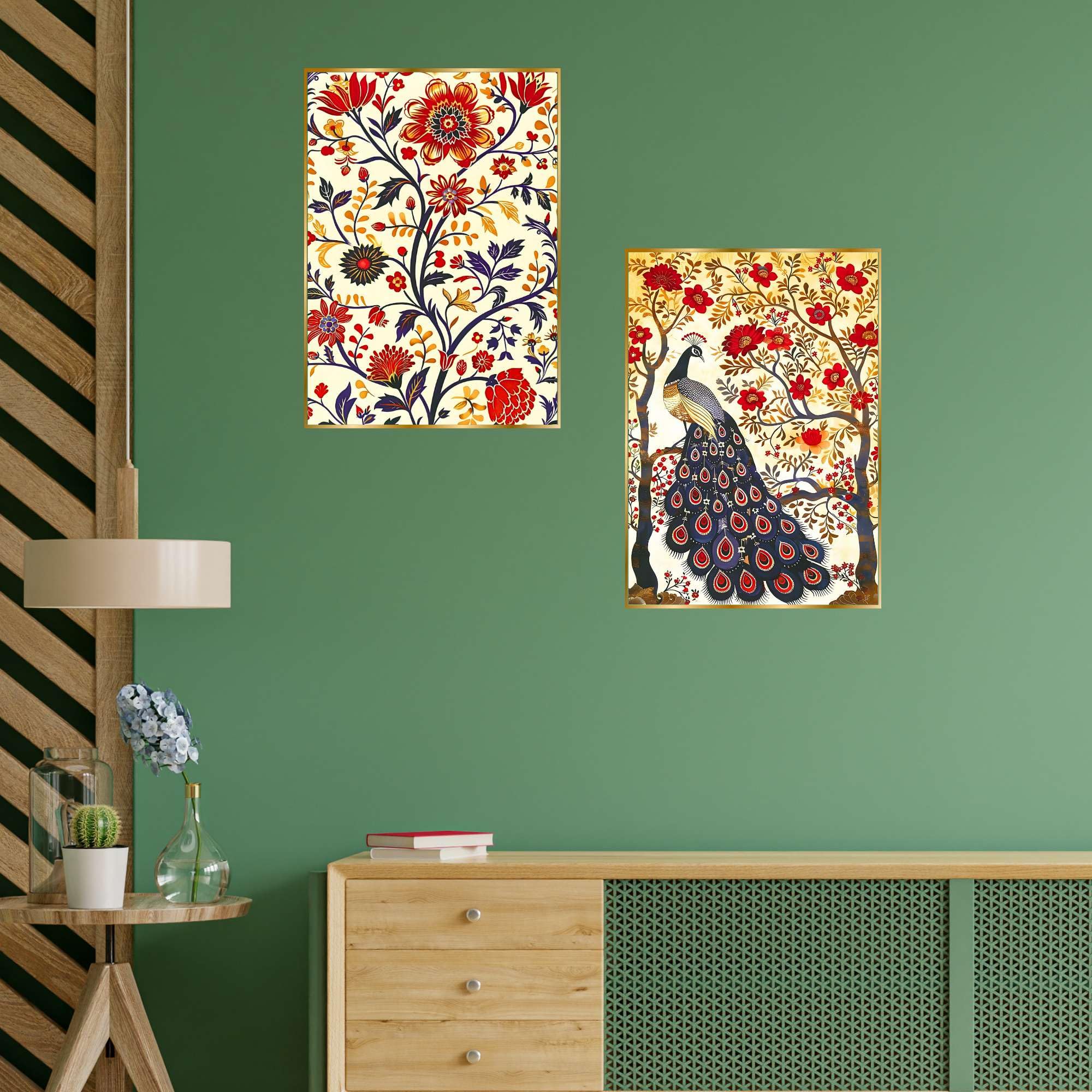 BLACKLUXE LIFESTYLE LTD Set of Two Wall Paintings for Wall Dacoration Golden Framed Wall Paintings for Living Room & Bedroom Wall Art for Home Decoration & Office Wall Décor - BLACKLUXECRAFTS