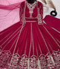 Women's Faux Georgette Embroidered Sequence Work Anarkali Kurti Gown with Net Dupatta (BLACKLUXE CRAFTS) - BLACKLUXECRAFTS
