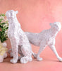 Handmade White Leopard Figurines Set – Elegant Resin Cheetah Statues with Carved Patterns for Luxury Home Décor Set Of Two (BLACKLUXE CRAFTS) - BLACKLUXECRAFTS