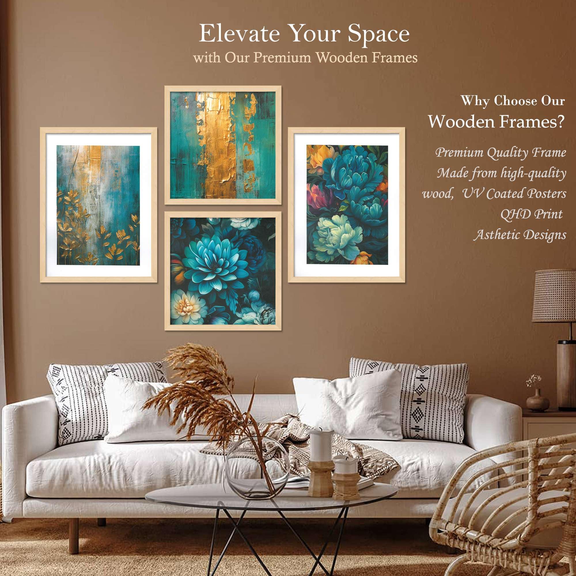 Luxury Teal & Gold Floral Wall Art Set – Modern Abstract Botanical Canvas Prints for Living Room, Bedroom & Office Décor | Handmade in India
( 36X24 Inches ) (BLACKLUXE CRAFTS) - BLACKLUXECRAFTS