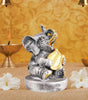 Silver Elephant Guitar Figurine – Handcrafted Resin Elephant Musician Statue for Home Décor & Lucky Gift (BLACKLUXE CRAFTS) - BLACKLUXECRAFTS