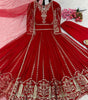Women's Faux Georgette Embroidered Sequence Work Anarkali Kurti Gown with Net Dupatta (BLACKLUXE CRAFTS) - BLACKLUXECRAFTS