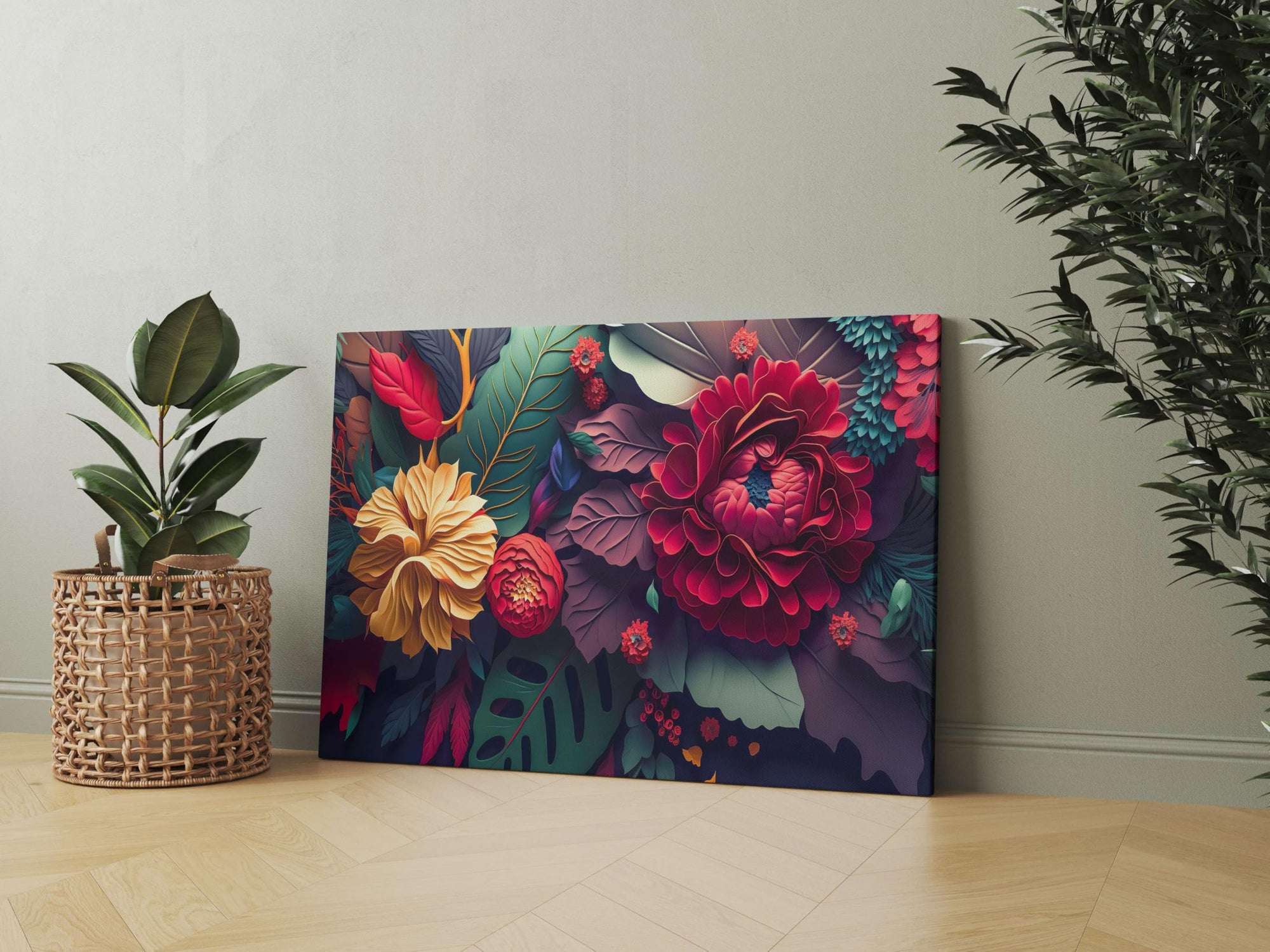 BLACKLUXE LIFESTYLE LTD Flower Paintings For Wall Decoration With Frame Canvas Painting For Living Room Bedroom Home Office & Hotels - BLACKLUXECRAFTS