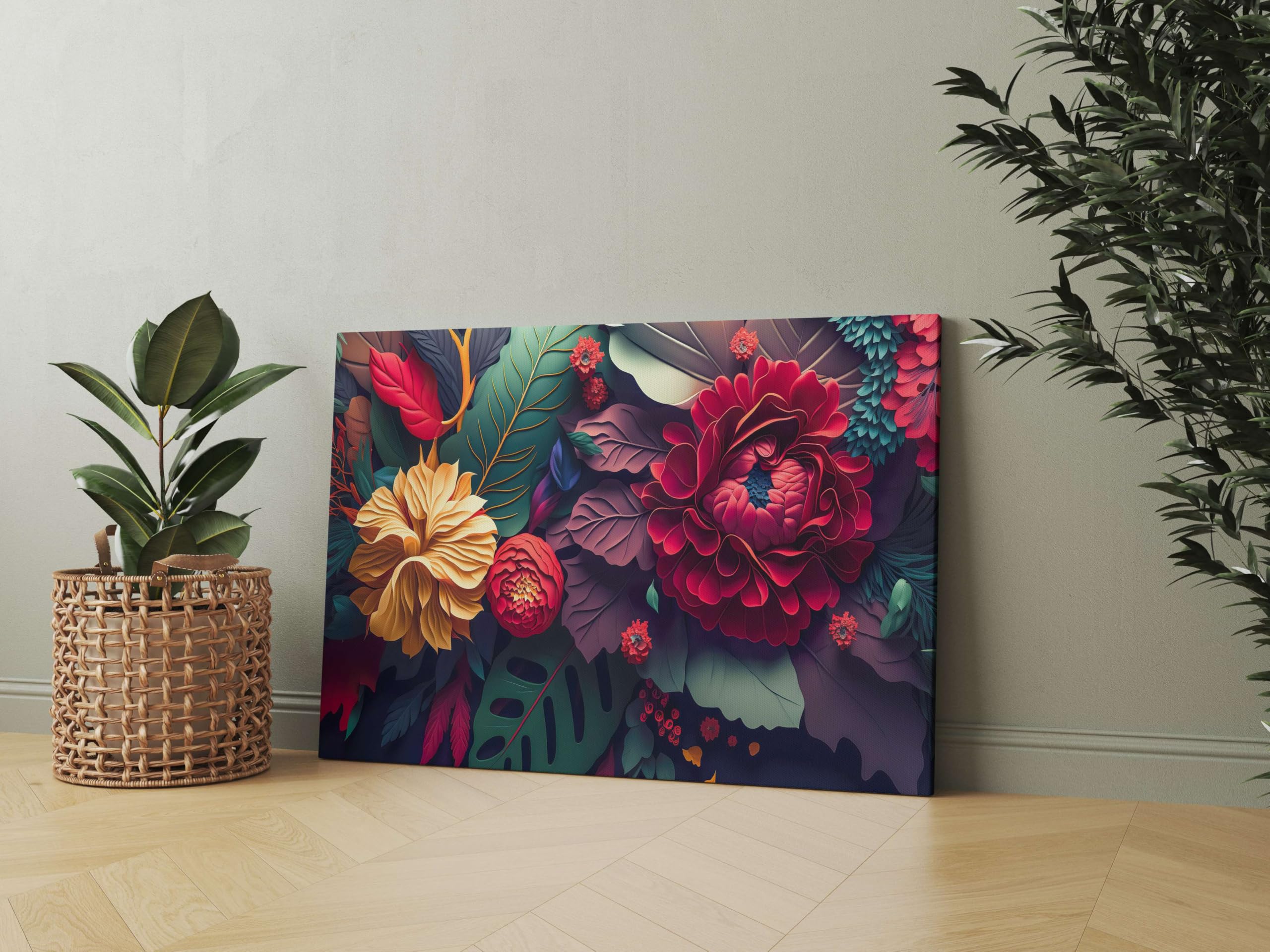 BLACKLUXE LIFESTYLE LTD Flower Paintings For Wall Decoration With Frame Canvas Painting For Living Room Bedroom Home Office & Hotels - BLACKLUXECRAFTS