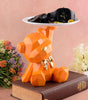 Handmade Geometric Bear Resin Tray – Orange Decorative Storage Stand for Keys, Watches, Jewelry & Snacks | Modern Home Organizer Gift (BLACKLUXE CRAFTS) - BLACKLUXECRAFTS