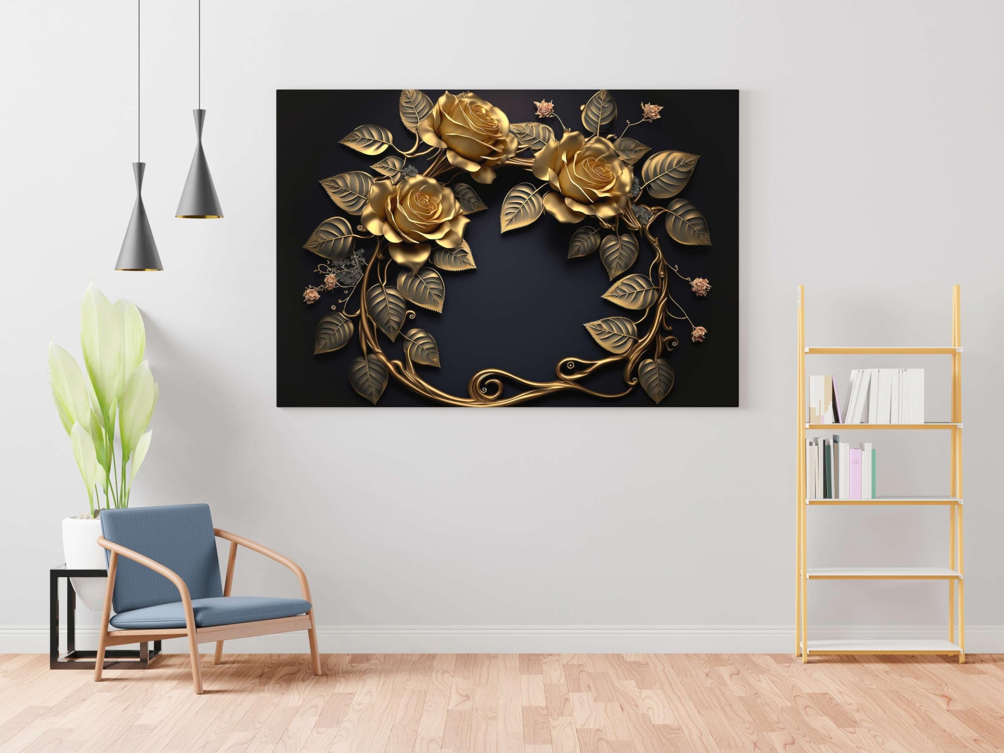 BLACKLUXE LIFESTYLE LTD Flower Paintings For Wall Decoration With Frame Canvas Painting For Living Room Bedroom Home Office & Hotels - BLACKLUXECRAFTS