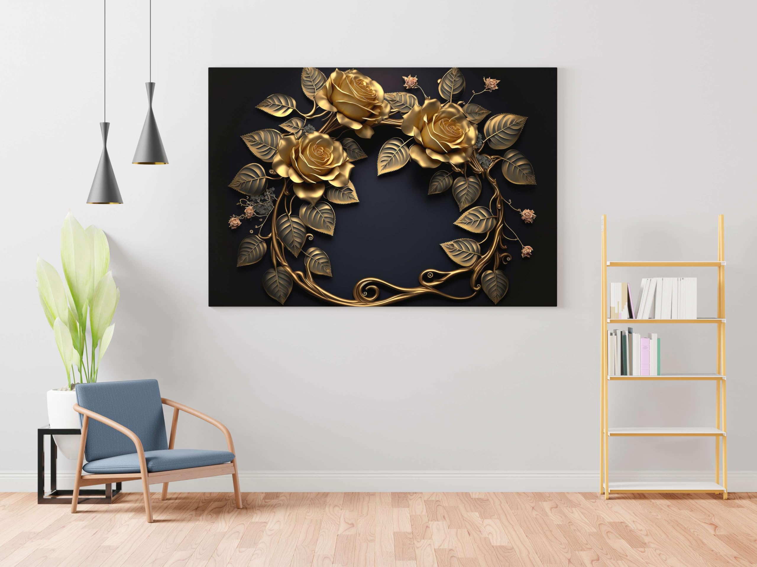 BLACKLUXE LIFESTYLE LTD Flower Paintings For Wall Decoration With Frame Canvas Painting For Living Room Bedroom Home Office & Hotels - BLACKLUXECRAFTS