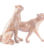 Handmade Golden Leopard Figurines Set – Luxury Resin Cheetah Statues with Carved Patterns for Modern Home Décor Set Of Two (BLACKLUXE CRAFTS) - BLACKLUXECRAFTS
