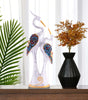 Handcrafted Crane Couple Resin Sculpture – White Bird Figurine with Colorful Gemstone Detail for Luxury Home Decor & Modern Living Room Accent (BLACKLUXE CRAFTS) - BLACKLUXECRAFTS