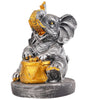 Silver Elephant Drummer Figurine – Handcrafted Resin Elephant Playing Drum Statue for Home Décor & Spiritual Gift (BLACKLUXE CRAFTS) - BLACKLUXECRAFTS