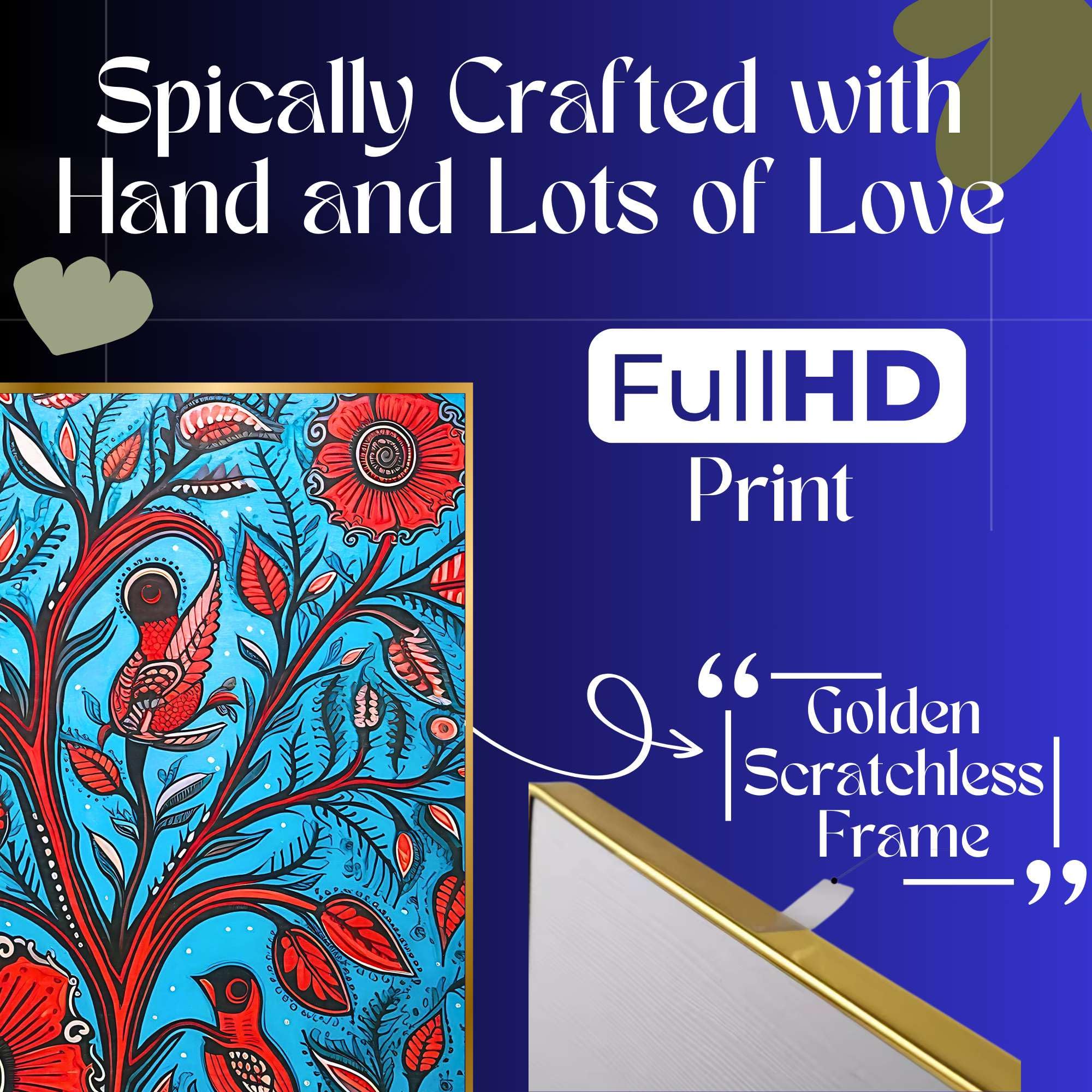 Set of Four Wall Paintings for Wall Decoration Golden Framed Wall Paintings for Living Room & Bedroom Wall Art for Home Decoration & Office Wall Décor (BLACKLUXE CRAFTS) - BLACKLUXECRAFTS