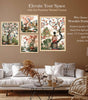 Oriental Cherry Blossom Wall Art Set of 4 | Japanese Chinese Style Canvas Prints with Birds & Nature | Elegant Asian Wall Decor for Living Room & Bedroom ( 36X24 Inches ) (BLACKLUXE CRAFTS) - BLACKLUXECRAFTS