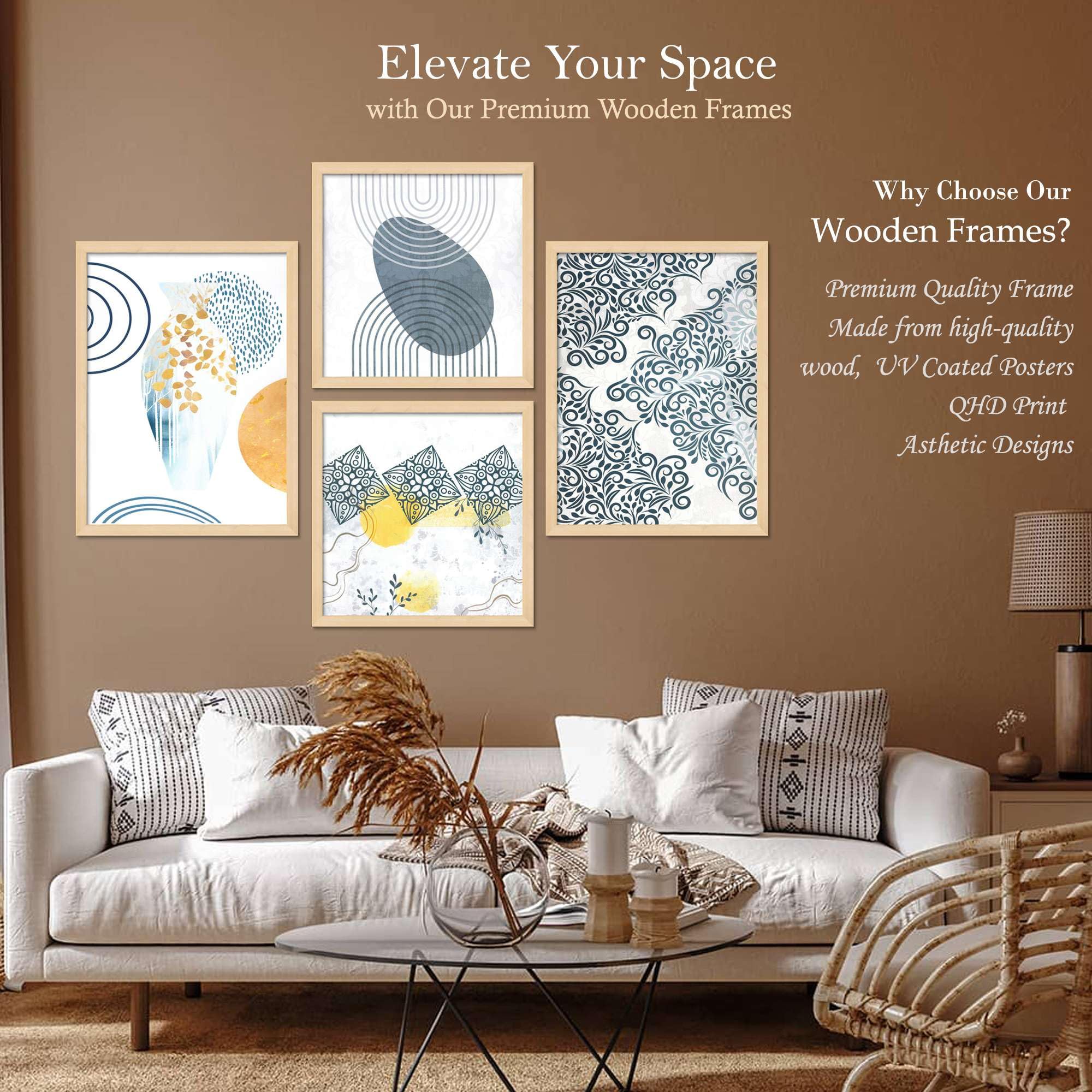 Geometric Abstract Wall Art Set of 4 | Framed Canvas Prints for Living Room, Bedroom & Office | Minimalist Modern Home Decor
( 36X24 Inches ) (BLACKLUXE CRAFTS) - BLACKLUXECRAFTS