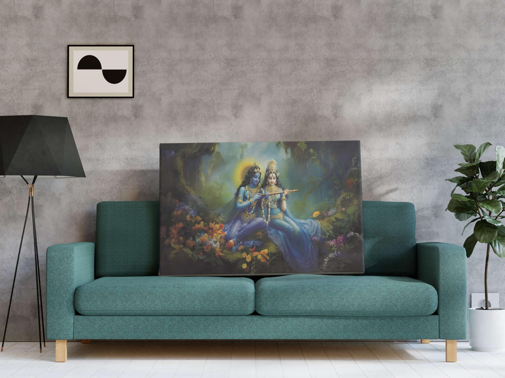 BLACKLUXE LIFESTYLE LTD Radha Krishna Paintings For Wall Decoration With Frame Canvas Painting For Living Room Bedroom Home Office & Hotels - BLACKLUXECRAFTS