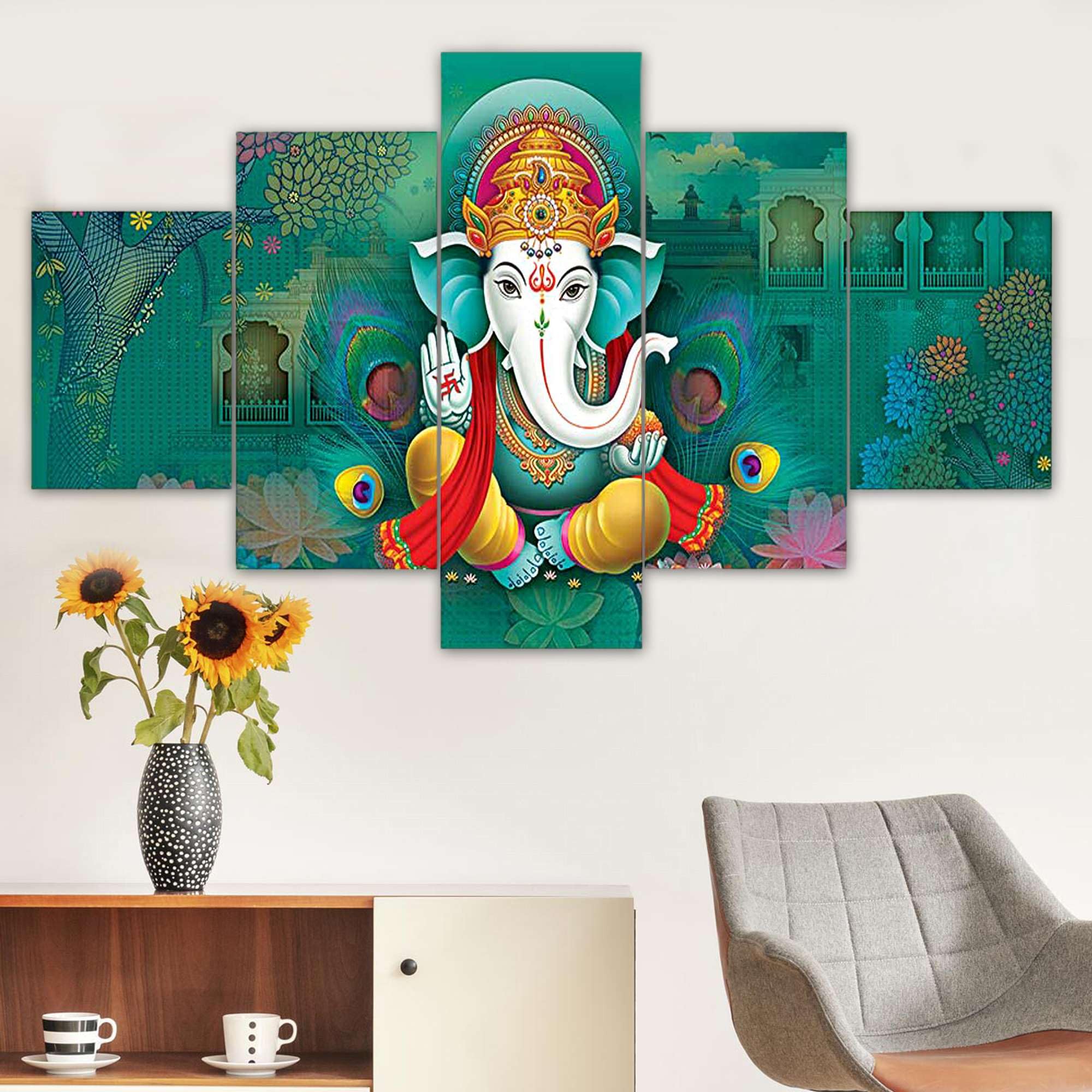 BLACKLUXE LIFESTYLE LTD Set of Five MDF Framed 3D Wall Painting for Home Decoration, Big Size Painting for Living Room, Bedroom (17x30 inches) WE 20 - BLACKLUXECRAFTS