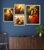 Royal Indian Wall Art Set – Peacock, Floral & Couple Paintings | Traditional Handmade Canvas Prints for Home & Office Decor | Luxury Wall Decoration, Made in India ( 36X24 Inches ) (BLACKLUXE CRAFTS) - BLACKLUXECRAFTS