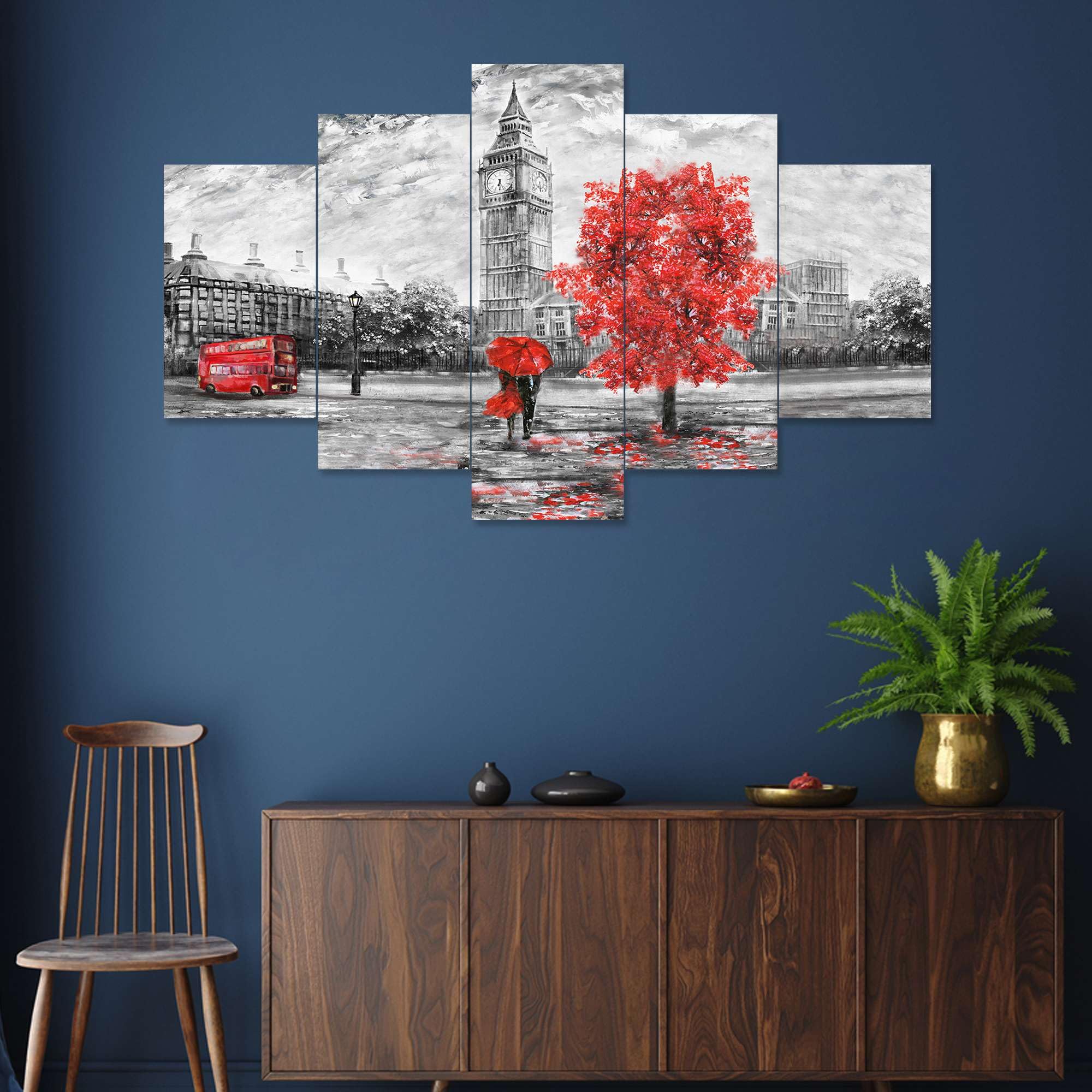 BLACKLUXE LIFESTYLE LTD Set of Five MDF Framed 3D Wall Painting for Home Decoration, Big Size Painting for Living Room, Bedroom (17x30 inches) WE 44 - BLACKLUXECRAFTS
