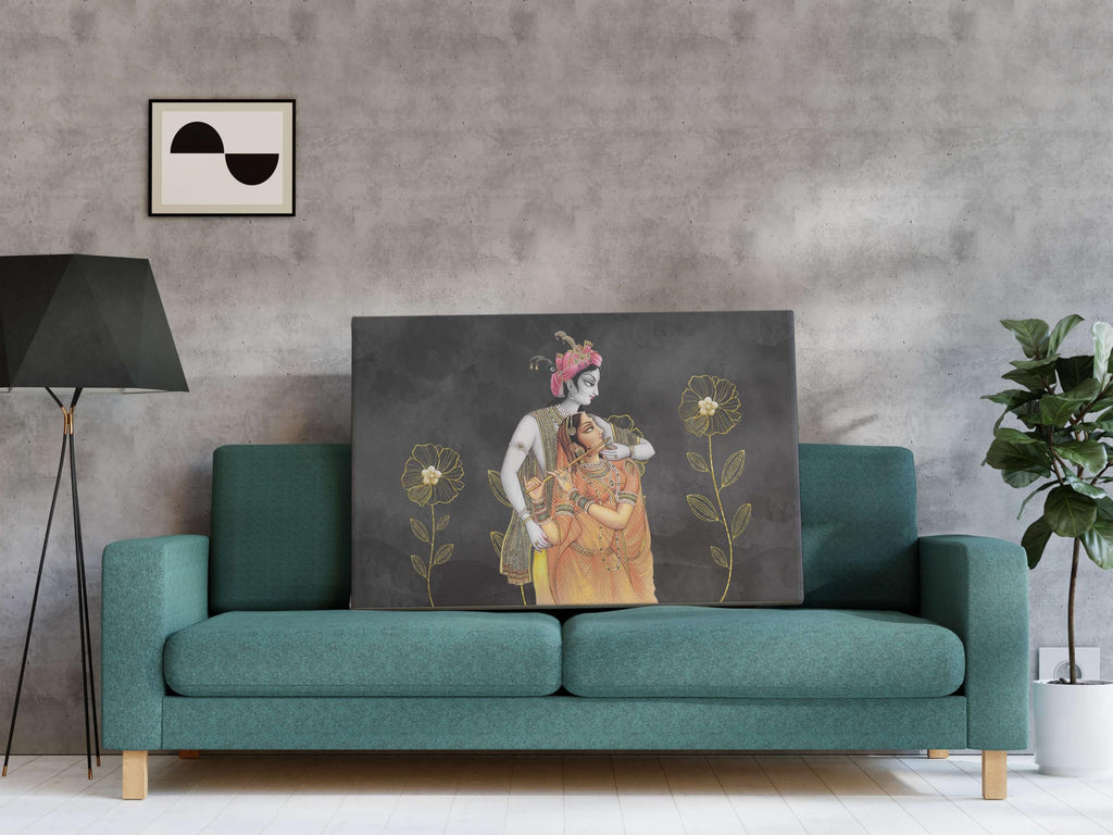 BLACKLUXE LIFESTYLE LTD Radha Krishna Paintings For Wall Decoration With Frame Canvas Painting For Living Room Bedroom Home Office & Hotels - BLACKLUXECRAFTS