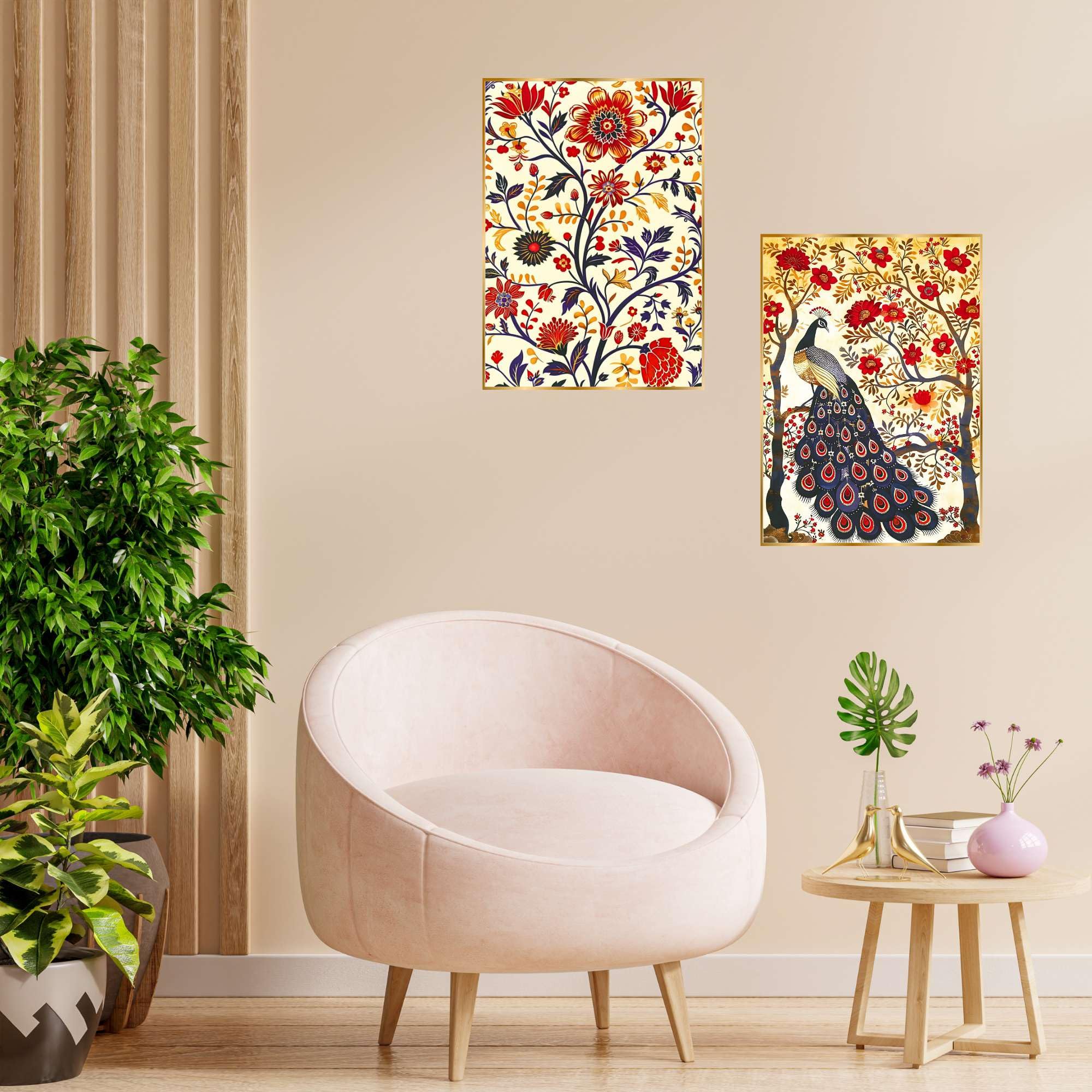 BLACKLUXE LIFESTYLE LTD Set of Two Wall Paintings for Wall Dacoration Golden Framed Wall Paintings for Living Room & Bedroom Wall Art for Home Decoration & Office Wall Décor - BLACKLUXECRAFTS