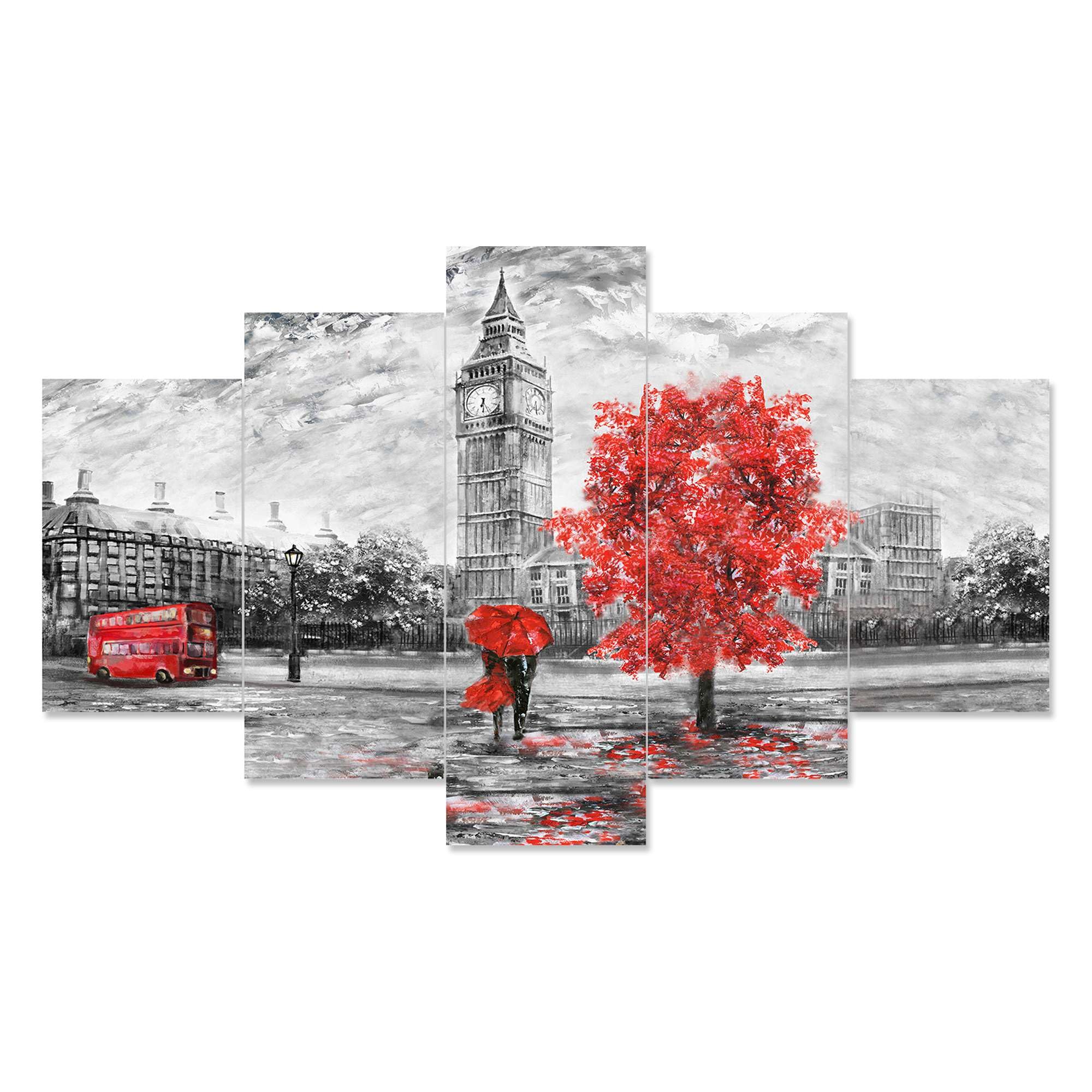 BLACKLUXE LIFESTYLE LTD Set of Five MDF Framed 3D Wall Painting for Home Decoration, Big Size Painting for Living Room, Bedroom (17x30 inches) WE 44 - BLACKLUXECRAFTS