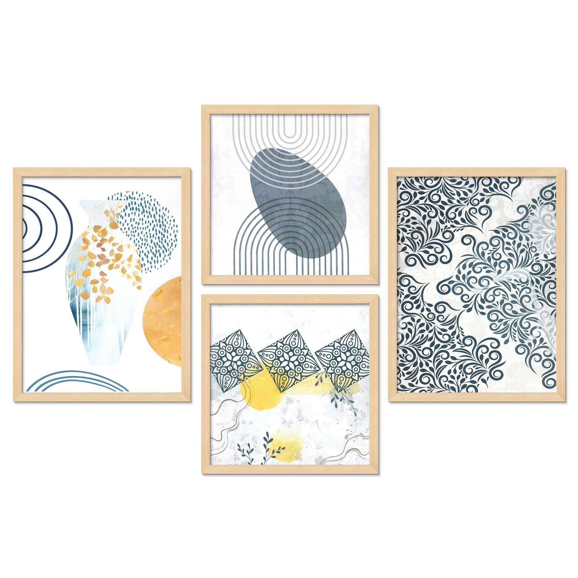 Geometric Abstract Wall Art Set of 4 | Framed Canvas Prints for Living Room, Bedroom & Office | Minimalist Modern Home Decor
( 36X24 Inches ) (BLACKLUXE CRAFTS) - BLACKLUXECRAFTS