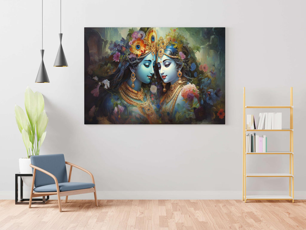 BLACKLUXE LIFESTYLE LTD Radha Krishna Paintings For Wall Decoration With Frame Canvas Painting For Living Room Bedroom Home Office & Hotels - BLACKLUXECRAFTS
