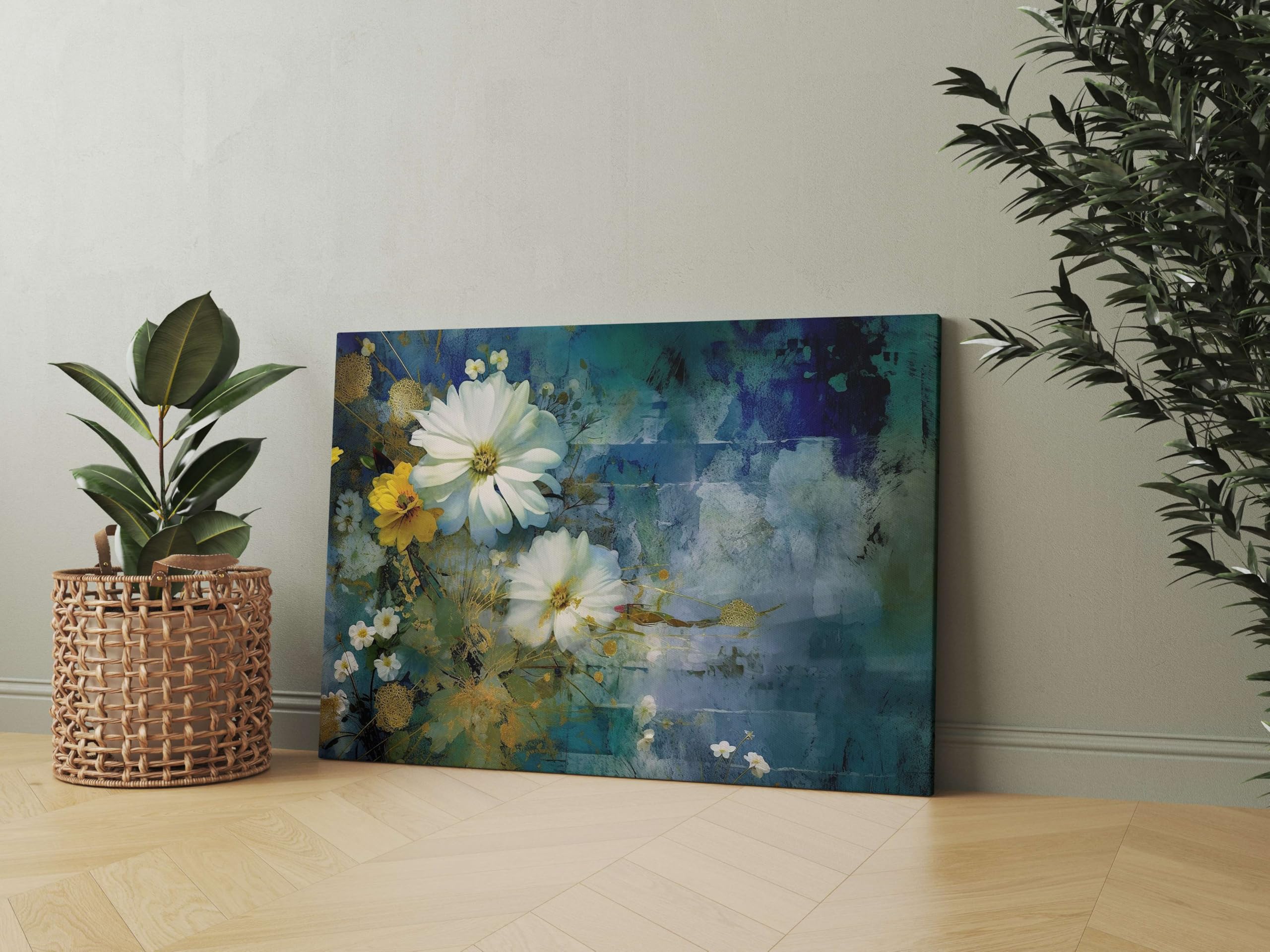 BLACKLUXE LIFESTYLE LTD Flower Paintings For Wall Decoration With Frame Canvas Painting For Living Room Bedroom Home Office & Hotels - BLACKLUXECRAFTS