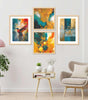 Abstract Wall Art Set of 4 – Modern Colorful Canvas Prints with Bird & Geometric Design | Contemporary Wall Decor for Living Room, Bedroom & Office ( 36X24 Inches ) (BLACKLUXE CRAFTS) - BLACKLUXECRAFTS