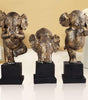 Handmade Yoga Elephant Figurine Set – Bronze Finish Resin Elephant Statues for Meditation, Good Luck & Home Décor (Set Of 3) (BLACKLUXE CRAFTS) - BLACKLUXECRAFTS