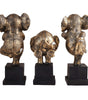 Handmade Yoga Elephant Figurine Set – Bronze Finish Resin Elephant Statues for Meditation, Good Luck & Home Décor (Set Of 3) (BLACKLUXE CRAFTS) - BLACKLUXECRAFTS
