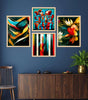 Abstract Wall Art Set of 4 | Modern Geometric, Floral & Face Art Framed Prints | Colorful Contemporary Artwork for Living Room, Bedroom & Office Decor
 ( 36X24 Inches ) (BLACKLUXE CRAFTS) - BLACKLUXECRAFTS