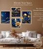 Luxury Blue & Gold Wall Art Set of 4 | Moonlight Landscape & Floral Canvas Prints | Modern Framed Artwork for Living Room, Bedroom & Office Decor
( 36X24 Inches ) (BLACKLUXE CRAFTS) - BLACKLUXECRAFTS