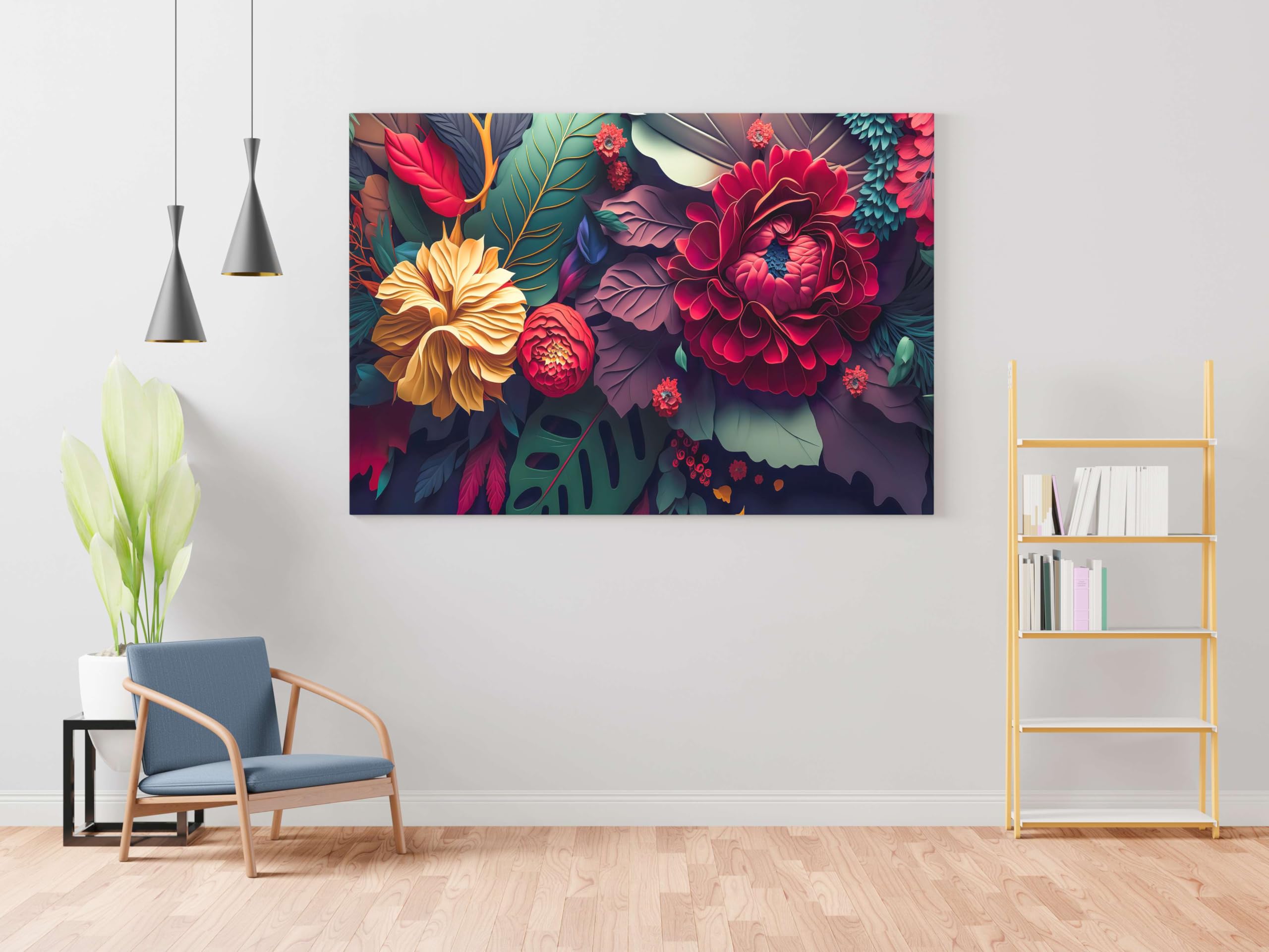BLACKLUXE LIFESTYLE LTD Flower Paintings For Wall Decoration With Frame Canvas Painting For Living Room Bedroom Home Office & Hotels - BLACKLUXECRAFTS