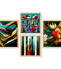 Abstract Wall Art Set of 4 | Modern Geometric, Floral & Face Art Framed Prints | Colorful Contemporary Artwork for Living Room, Bedroom & Office Decor
 ( 36X24 Inches ) (BLACKLUXE CRAFTS) - BLACKLUXECRAFTS