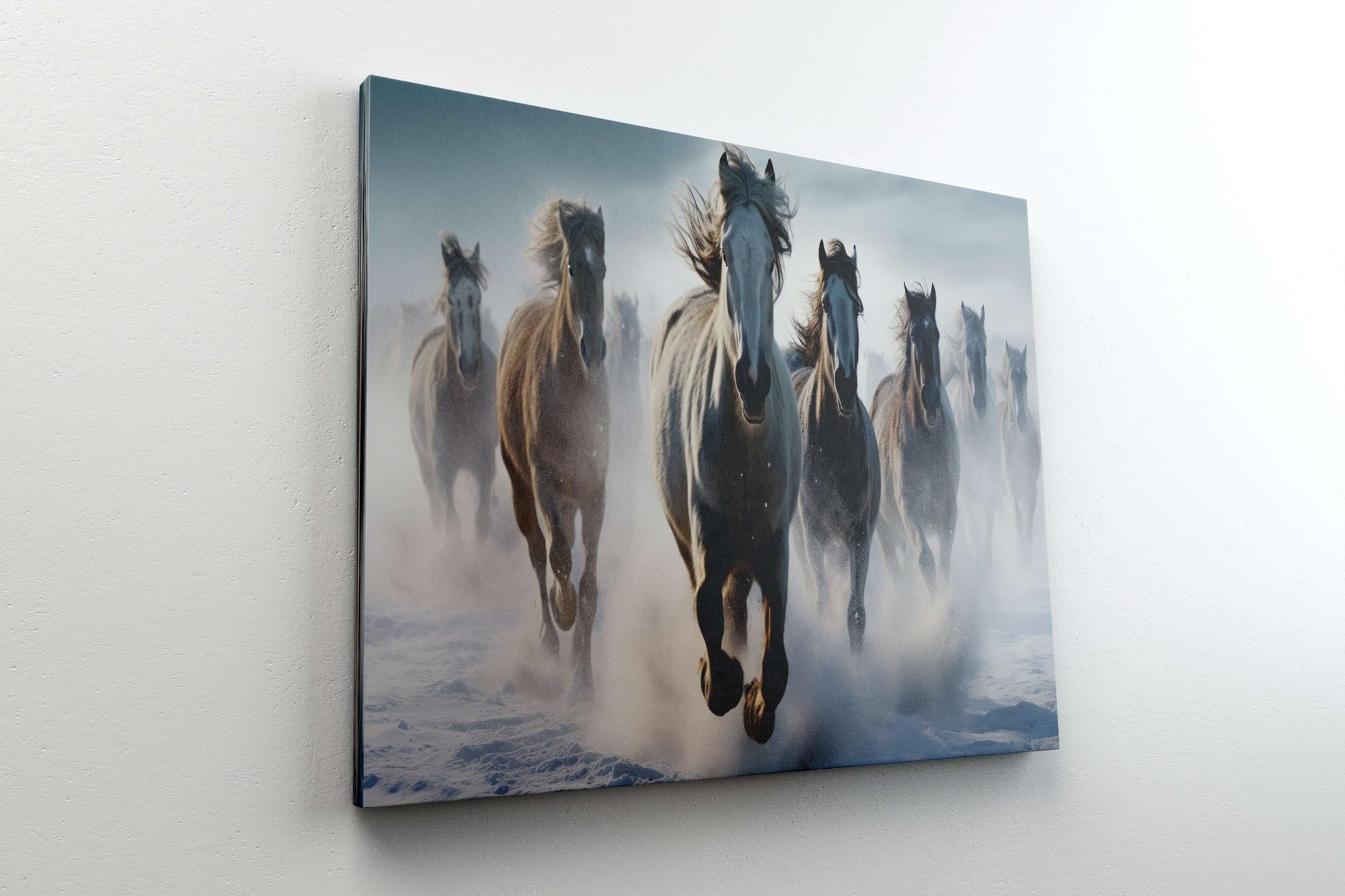 BLACKLUXE LIFESTYLE LTD Seven Horse Painting For Wall Decoration With Frame Canvas Painting For Living Room Bedroom Home Office & Hotels - BLACKLUXECRAFTS