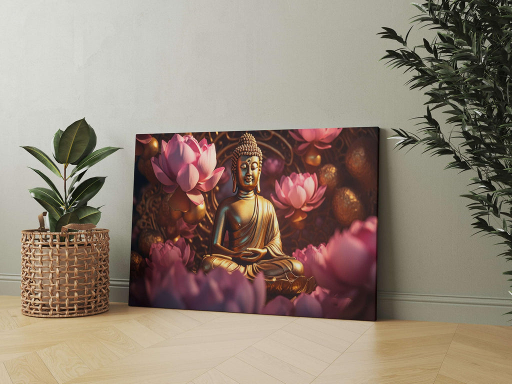 BLACKLUXE LIFESTYLE LTD Buddha Paintings For Wall Decoration With Frame Canvas Painting For Living Room Bedroom Home Office & Hotels - BLACKLUXECRAFTS