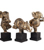 Handmade Yoga Elephant Figurine Set – Bronze Finish Resin Elephant Statues for Meditation, Good Luck & Home Décor (Set Of 3) (BLACKLUXE CRAFTS) - BLACKLUXECRAFTS