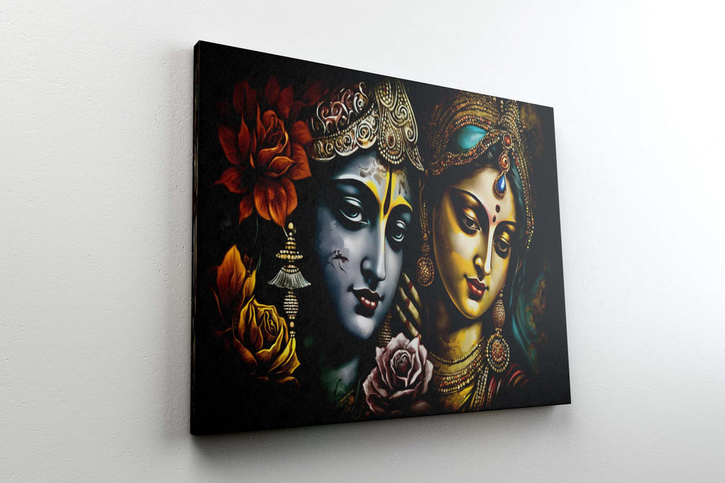 BLACKLUXE LIFESTYLE LTD Radha Krishna Paintings For Wall Decoration With Frame Canvas Painting For Living Room Bedroom Home Office & Hotels - BLACKLUXECRAFTS