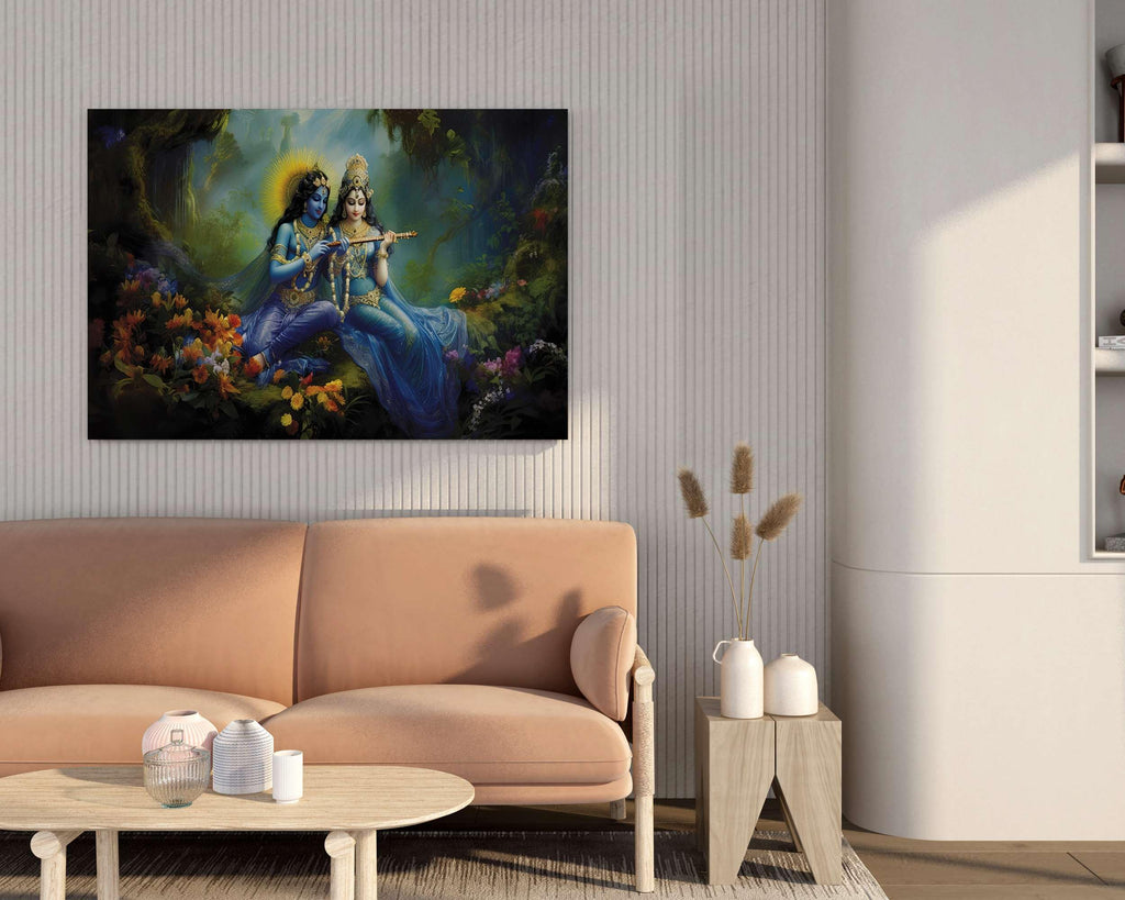 BLACKLUXE LIFESTYLE LTD Radha Krishna Paintings For Wall Decoration With Frame Canvas Painting For Living Room Bedroom Home Office & Hotels - BLACKLUXECRAFTS