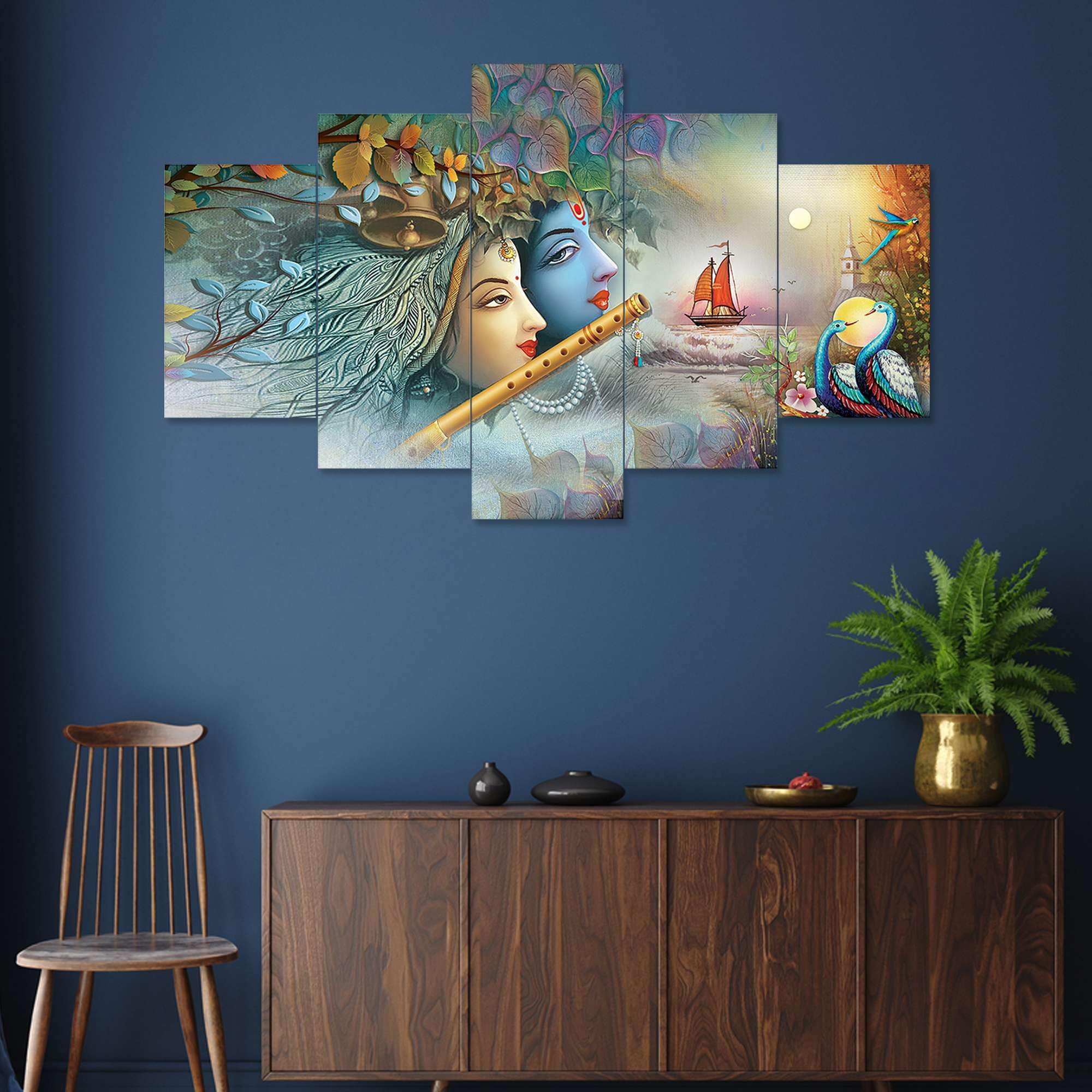 BLACKLUXE LIFESTYLE LTD Set of Five MDF Framed 3D Wall Painting for Home Decoration, Big Size Painting for Living Room, Bedroom (17x30 inches) WE 12 - BLACKLUXECRAFTS