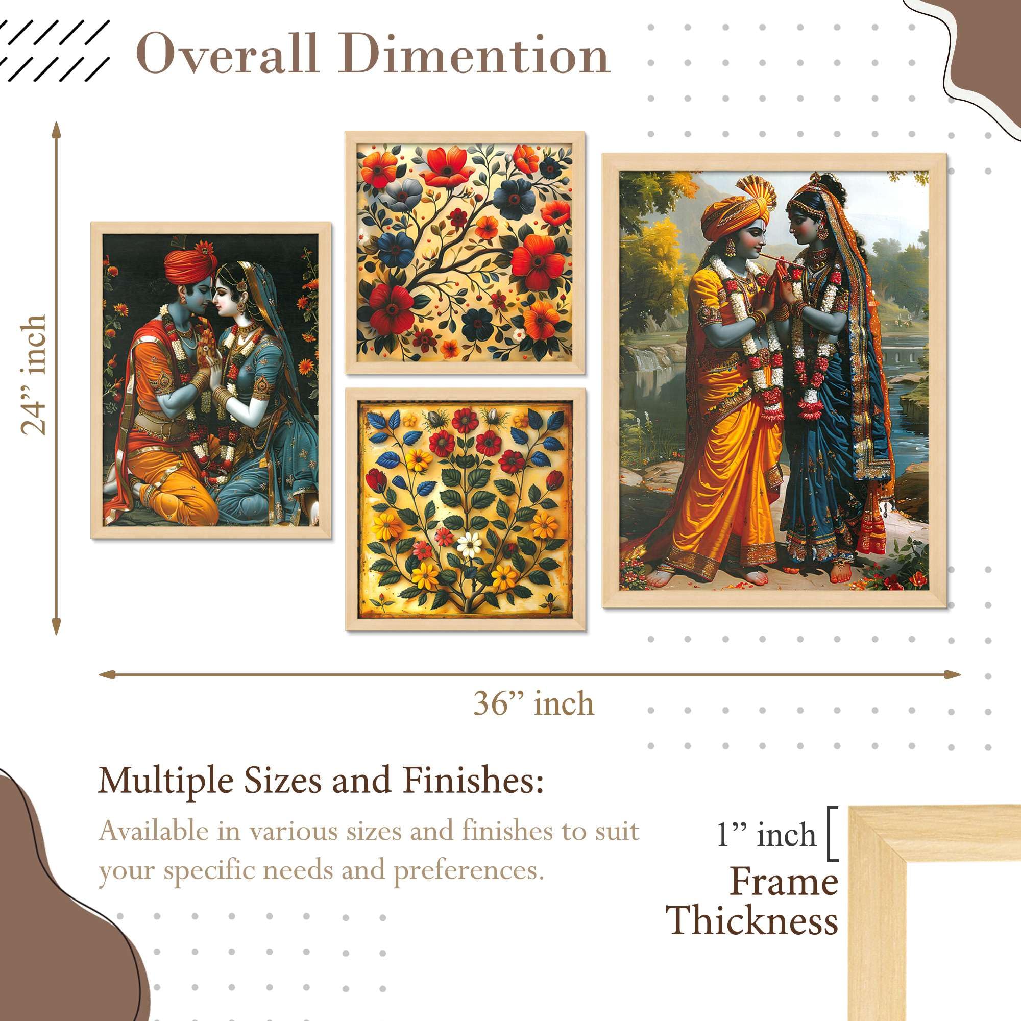 Radha Krishna Wall Art Set – Traditional Indian Spiritual Canvas Paintings | Hindu God Home Decor for Living Room, Bedroom & Office – Handmade in India
( 36X24 Inches ) (BLACKLUXE CRAFTS) - BLACKLUXECRAFTS