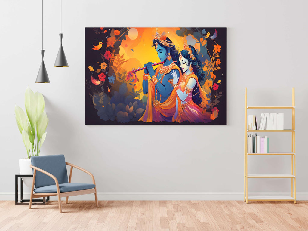 BLACKLUXE LIFESTYLE LTD Radha Krishna Paintings For Wall Decoration With Frame Canvas Painting For Living Room Bedroom Home Office & Hotels - BLACKLUXECRAFTS