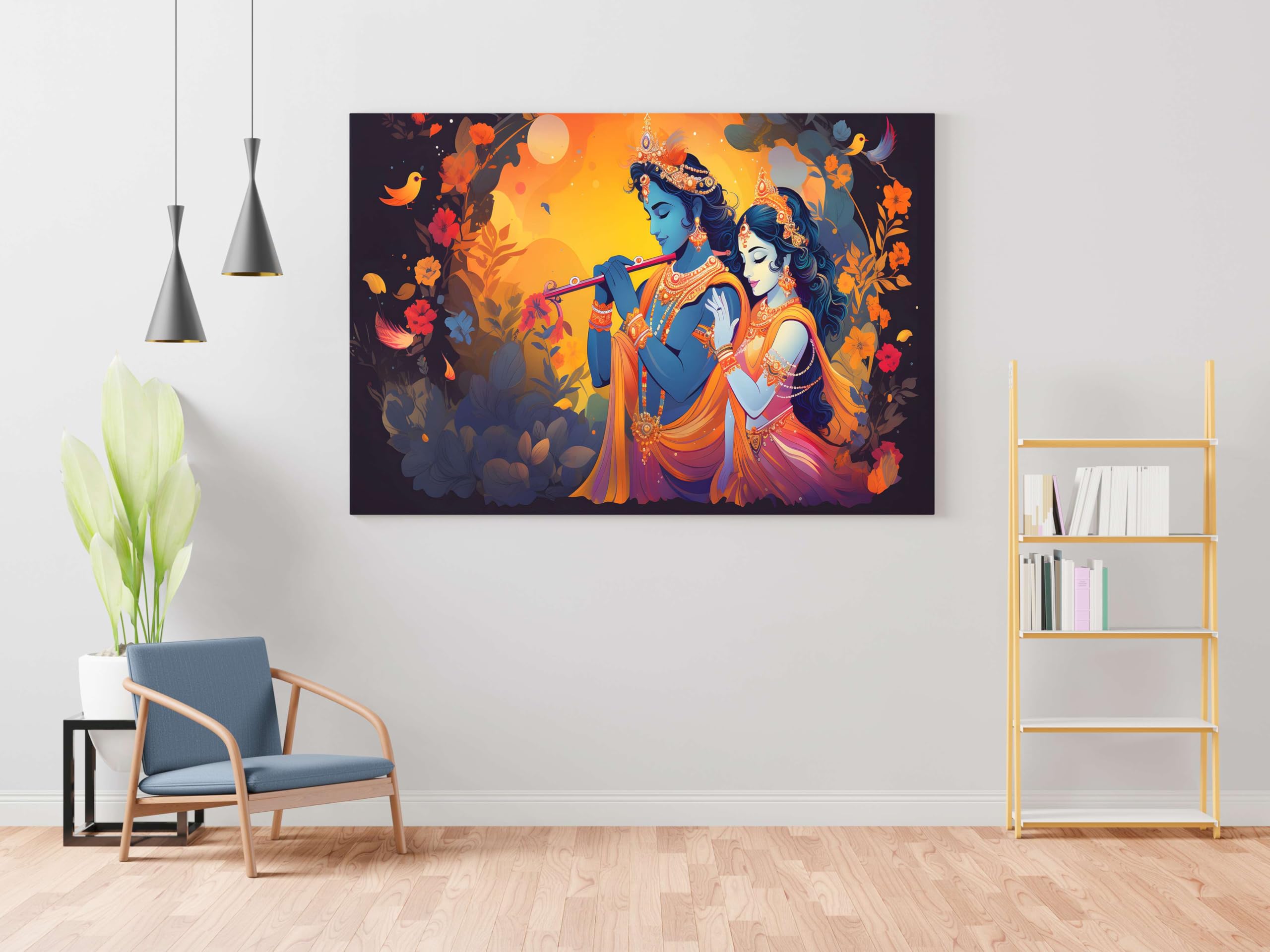 BLACKLUXE LIFESTYLE LTD Radha Krishna Paintings For Wall Decoration With Frame Canvas Painting For Living Room Bedroom Home Office & Hotels - BLACKLUXECRAFTS