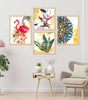 Flamingo & Botanical Wall Art Set of 4 – Modern Tropical Canvas Prints with Floral & Mandala Design | Living Room, Bedroom & Office Decor 
( 36X24 Inches ) (BLACKLUXE CRAFTS) - BLACKLUXECRAFTS