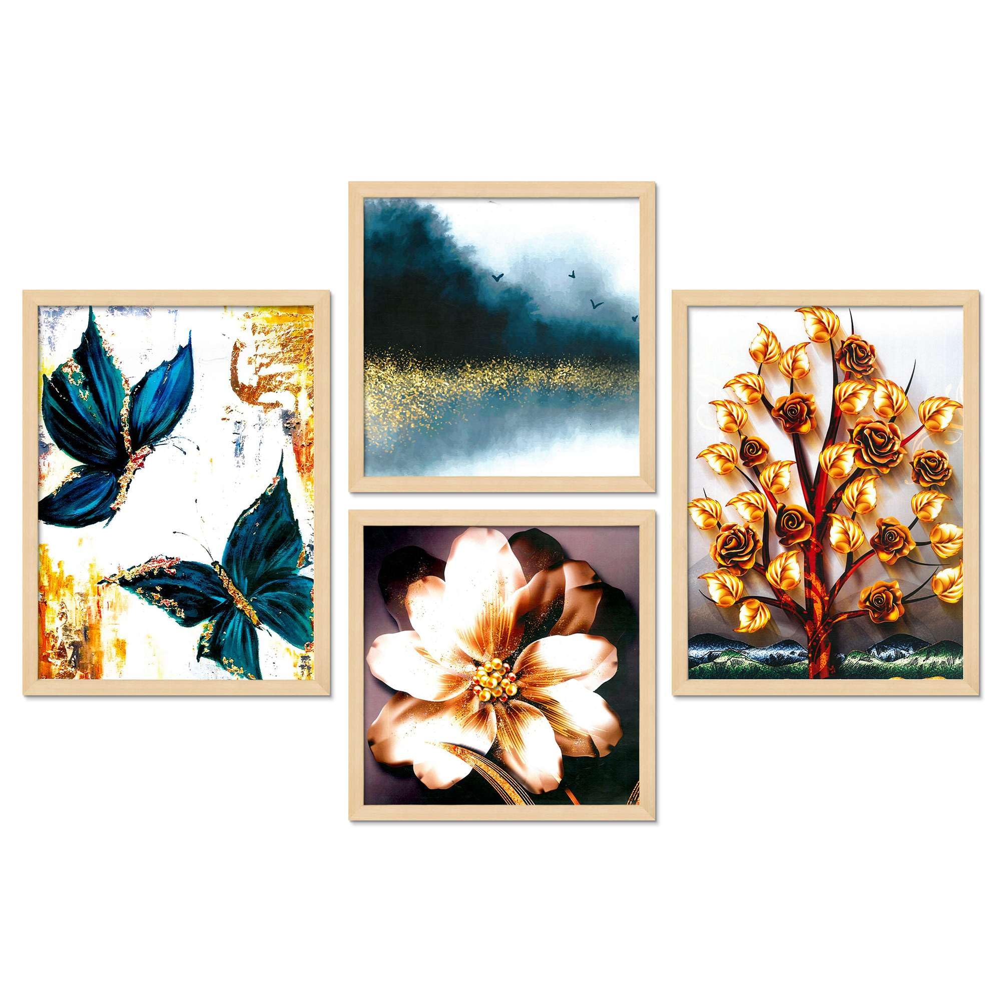 Butterfly & Floral Wall Art Set – Golden Rose Tree, Abstract Flower & Nature Canvas Prints | Modern Home Decor for Living Room, Bedroom & Office
( 36X24 Inches ) (BLACKLUXE CRAFTS) - BLACKLUXECRAFTS
